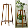 Indoor Corner Plant Stand Pot Holder Wooden Flower Shelf 2 Tier Display Rack UK