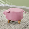 Pink Fabric Pig Animal Footstool Stools Ottomans With Wood Legs Living room Toy