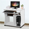 Wood Computer Desk Workstation Study PC Table Home Office Furniture with Wheels
