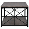 Industrial Coffee Table with Black Metal Frame Coffee Table / Living Room Table