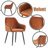 Set of 2/4 Dining Chairs Velvet Padded Seat Metal Legs High Back Chairs Kitchen