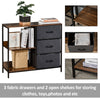 Chest Dresser with 3 Drawers Storage Cabinet Organizer, Black