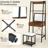 3 IN 1 Vanity Dressing Table Set Book Storage Shelf Ladder Desk Cushioned Stool
