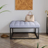 Grey Upholstered Coffee Table Sofa Side Side Chair Square Seat Footstool Stool