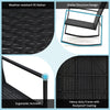 3 Pieces Rocking Bistro Set Outdoor Wicker Furniture Tempered Glass Coffee Table