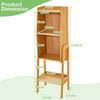 4-tier Bamboo Bookshelf Modern Bookcases Free Standing Storage Organizer Shelf