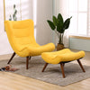 Upholstered Lounge Chairs Armchair Arched Backrest Fabric with Stool Single Sofa