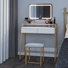 Dressing Table Vanity Set with Adjustable LED Light and Mirror Padded Stool