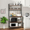 Industrial 5-Tier Kitchen Bakers Rack Microwave Stand Hooks Shelf fr Home Office