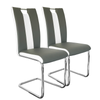 Dining Chair Set of 2 High Back PU Leather Chrome Leg Kitchen Office Padded Seat