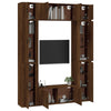 8 Piece TV Cabinet Set Brown Oak Engineered Wood W5I6