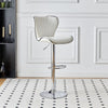 Set of 2 Bar Stools White Swivel Gas Lift PU Leather Breakfast Chairs Barstool