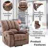 Armchair Electric Massage Power Lift Recliner Chair Single Sofa Brown Fabric