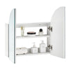 White Bathroom Mirror Cabinet Wall Mount Storage With Shelf 2 Door Cupboard