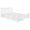 4ft6 Kids Double Bed Frame Wooden Solid Pine Storage Bed Frame with 2 Drawers QR