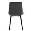 2x Dining Chairs Set Grey Velvet Upholstered Back Dining Room Reception Chair