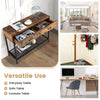 Industrial Console Table Narrow Sofa Side Table Hallway Table w/2-Drawer & Shelf