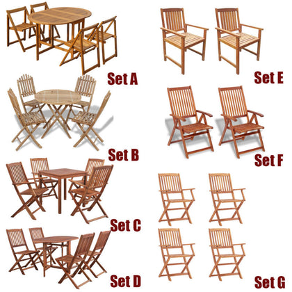 Garden Furniture Set Ding Table Chairs Solid Wood Folding Outdoor Table Chairs