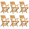 Folding Garden Chairs 6 pcs 55x61x90 Solid Wood Teak Y9D9
