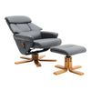 PU Leather Swivel Chair Recliner Armchair Home Lounge Sofa Chair With Footstool
