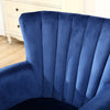 Velvet/Linen Chesterfield Armchair Tufted Wing Back Scalloped Shell Chair Sofa