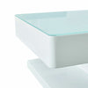 Luxury White Top High Gloss Coffee Table 2 Drawers White Base Nest Living Room