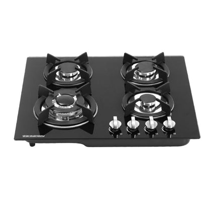 Built In 4 Burner on Glass Hob Outdoor Cooker Caravan Camp Hob LPG Stove 48x56cm