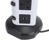 Socket Tower Mains Power Extension Lead 10 Way 4 USB Ports Adaptor Plug 3M Cable