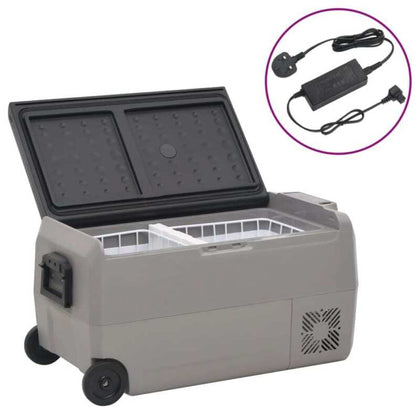 Cool Box with Wheel and Black & Grey 60 L & PE J8L0