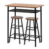 Industrial Breakfast Bar Table and 2 Stools Set Kitchen Dining Room Furniture