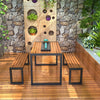 Outdoor Plastic Wood table Table & Chair Sets Yard Garden Armchair Table Set