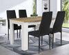 Wood Dining Table and Chairs 4 / 6 Set Pu Leather Seat Kitchen Room Furniture