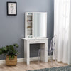 Dressing Table Jewelry Makeup Desk Table with Sliding Mirror 1 Drawer & Shelves