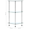 2/3 Tier Glass Shelf Unit Clear Modern Storage Display Side Table Furniture