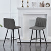 2X Bar Stools PU/ Velvet/ Fabric Breakfast Stool Chairs Kitchen Pub Grey Brown