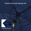 2/2.5/2.7/3M Patio Parasol Sunshade Garden Umbrella Outdoor Canopy Tilt Crank