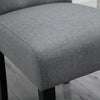 2x Grey Button Tufted High Back Dining Chairs Fabric Upholstered Room Kitchen