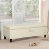 Upholstered Ottoman Stool Bench Chair Footrest Toy Storage Box Chest Window Seat