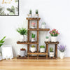 Tiered Wood Plant Stand Vertical Display Flower Pot Shelf Balcony Entryway Porch