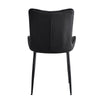 2 Velvet Dining Chairs High Back Kitchen Chairs Padded Stripe Seat Metal Legs