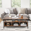 Industrial Coffee Table Wooden Cocktail Center Table with Storage Shelf
