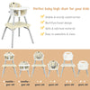 4 in 1 Baby Highchair Infant Feeding Seat Kids Table&Chair Set W/Adjustable Tray