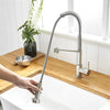 Commercial Kitchen Cold& Hot Tap Pull Out Sprayer Spring Mixer Taps Arm Takeaway