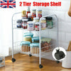 2 Tier Kitchen Shelf Storage Bathroom Cupboard Rack Cabinet Organiser Holder