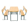 Outdoor Beer Table & 2 Bench Bistro Set Wood Folding Table Chair Patio Garden UK