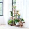 Portable Rolling Wooden Plant Stand Multi-Layer Flower Display Shelf Storage UK