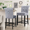 Velvet Bar Stools Kitchen High Chairs Button Roll Back Breakfast Stools Pub Bar