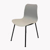 Grey Dining Chairs Set of 4 Retro Plastic Chairs Metal Legs Tulip Kitchen Chairs