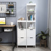 White Tall Bathroom Cabinet with Drawers Display Shelf Cupboard Storage Unit