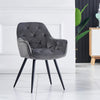 2/4PCS Dining Chairs Set Velvet Padded Seat Metal Leg Kitchen ArmChairs Office